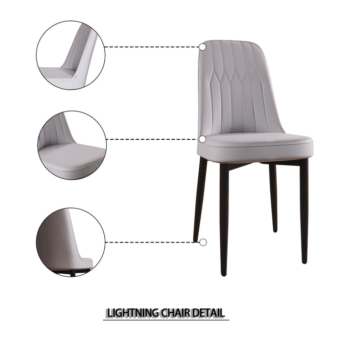 Modern Dining Chair With Cushions And Metal Legs