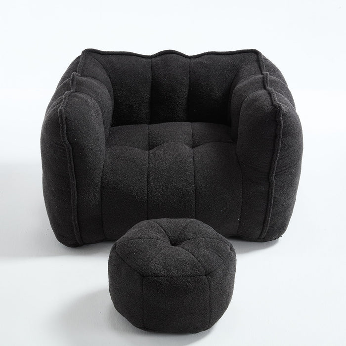 Soft Chenille Bean Bag Chair With High Resilient Foam