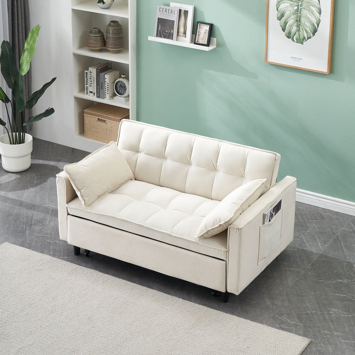 Sofa Bed With Pockets, 3 In 1 Convertible For Living Room