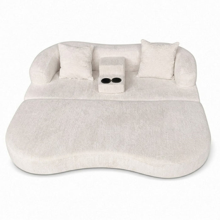 2 In 1 Convertible Sleeper Sofa Bed With Cup Holders