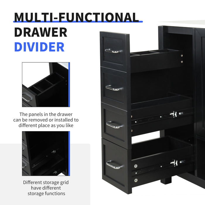 Bathroom Vanity With Sink Top, Bathroom Vanity Cabinet With 2 Doors And 2 Drawers, Open Shelf