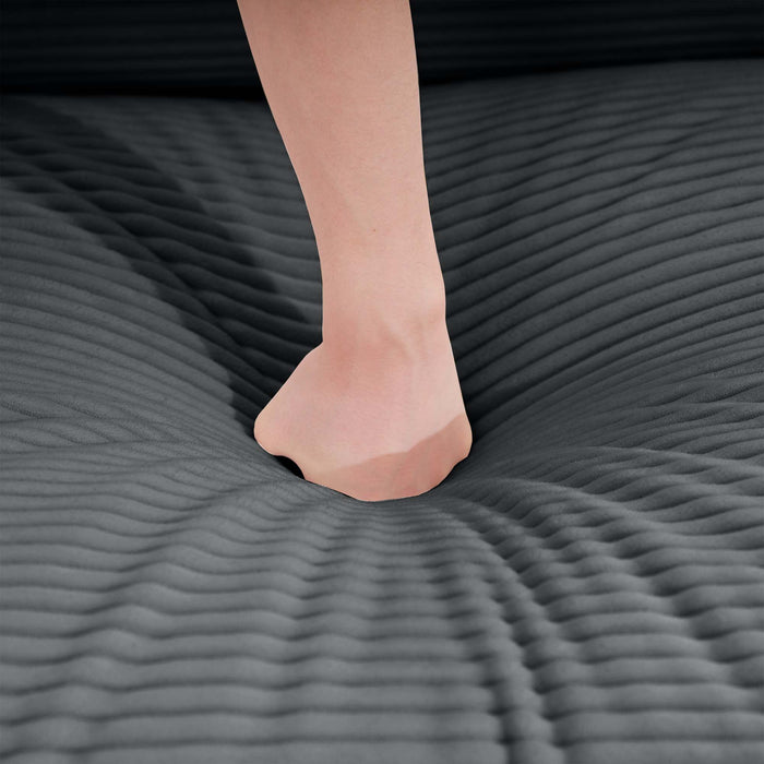 Modern Upholstered 4 Seater Corduroy Fabric Sofa With Arm And Throw Pillows