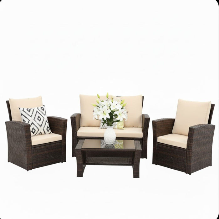 Modern Patio Set With Table And Cushions