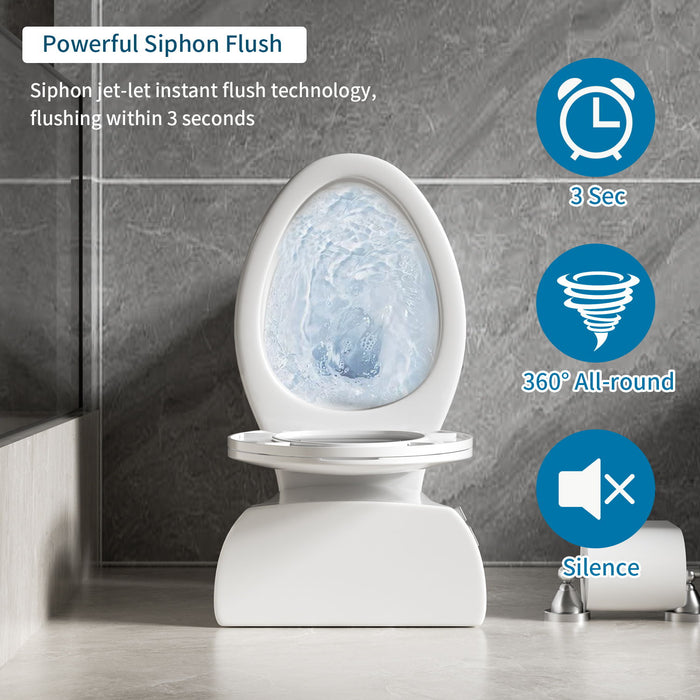 Gloss 2 Piece Toilet With 1.28 Gpf Tornado Flush, Rimless Bowl, Soft Closing Seat - Gloss White