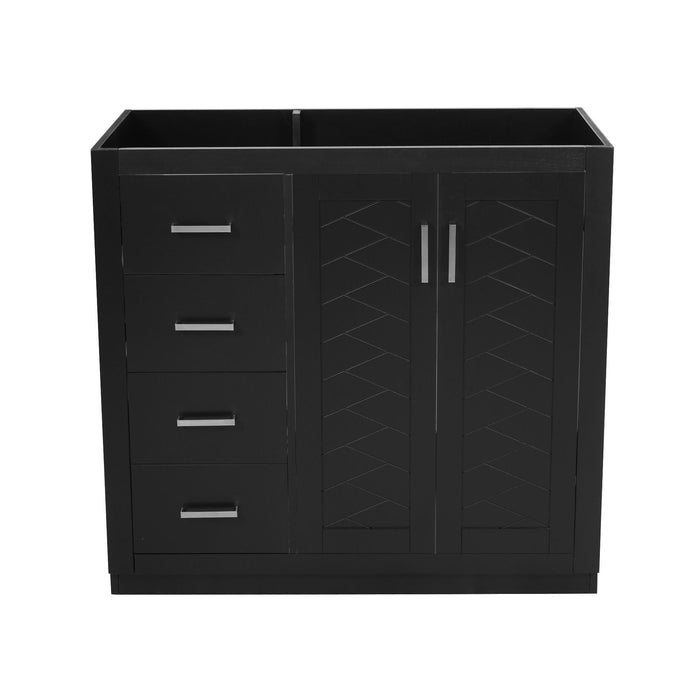 Retro Style Bathroom Vanity, 3 Drawers & Soft Closing Doors