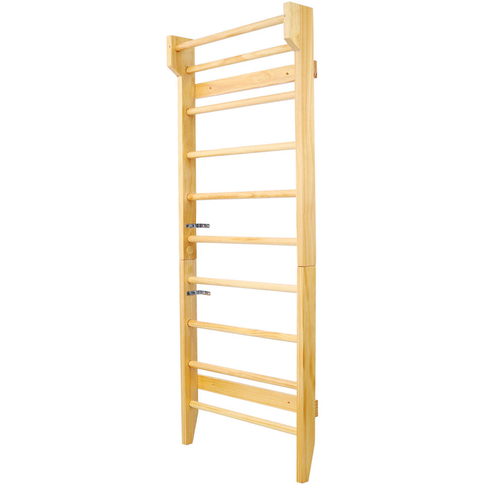 Gymnastics Stall Bar Multi Use Swedish Ladder For Home Gym And Physical Therapy - Natural