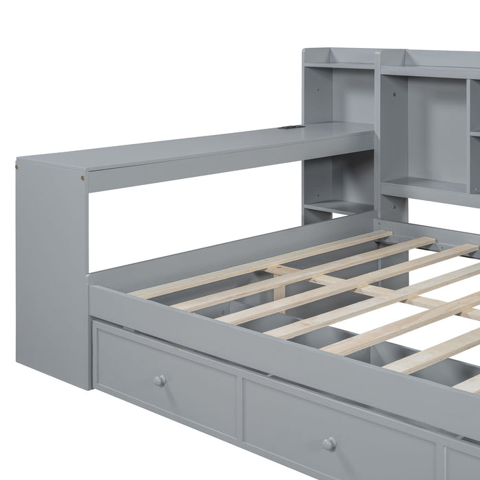 Daybed With 3 Drawers USB Ports And Desk