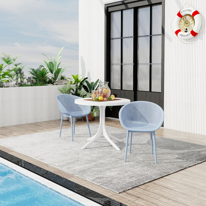 2 Piece Durable Single Chair With Hollow Out Design