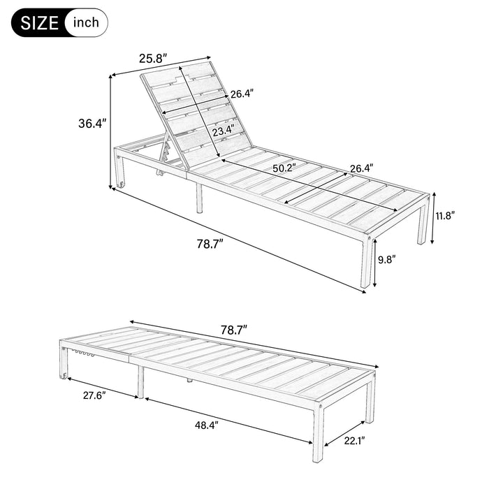 Outdoor Chaise With Adjustable Backrest
