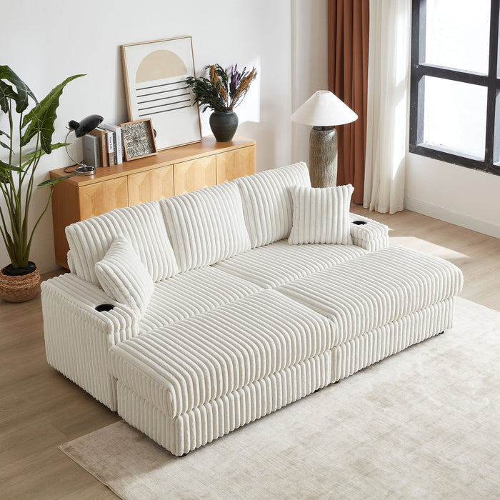 3 Seater Sofa With 2 Ottomans For Living Room