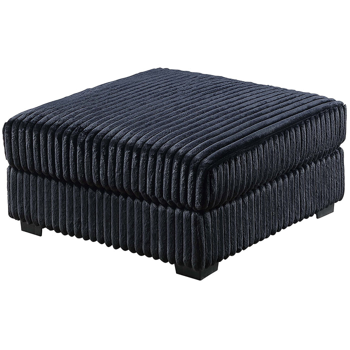6 Piece Modular U Sectional Sofa Set With USB Cup Holder, Low Leg - Black