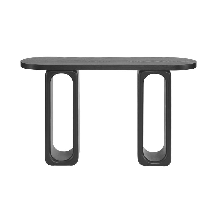 Art Sculptural Console Table With Oval Cutout Legs - Black