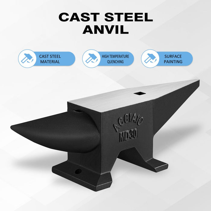 Heavy Duty Cast Steel Anvil, 22 Lbs Single Horn With Large Countertop, High Hardness For smithing
