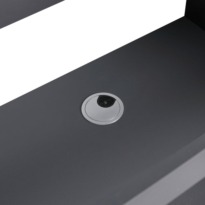 Contemporary Freestanding Bathroom Vanity With Resin Sink & Soft-Close Cabinet Doors