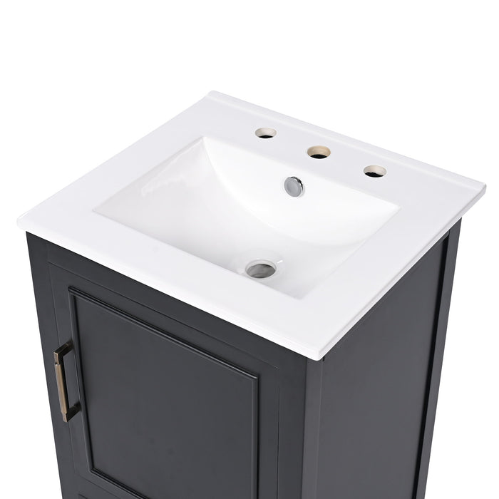 Modern Bathroom Vanity With Sink, Cabinet Storage, Drawer & Adjustable Feet