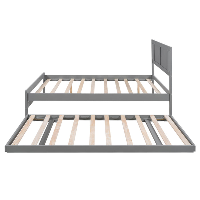 Platform Bed With Adjustable Trundle