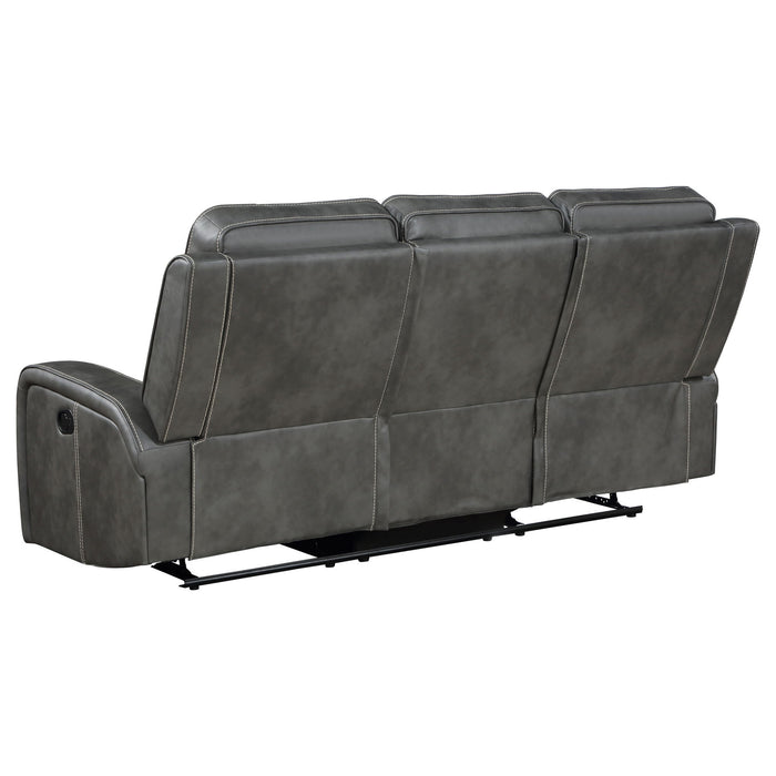 Forrest - Motion Reclining Sofa Comfort With Elegant Tufting And Wide Track Arms - Gray