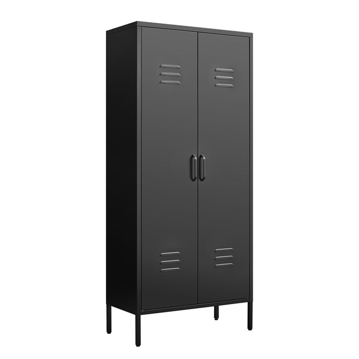 Modern Storage Cabinet With Adjustable Shelves, Magnetic Door Stopper