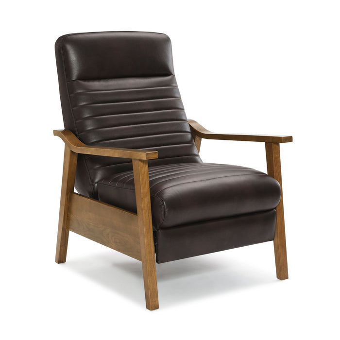 Asher - Modern Push Back Recliner With Wood Arms