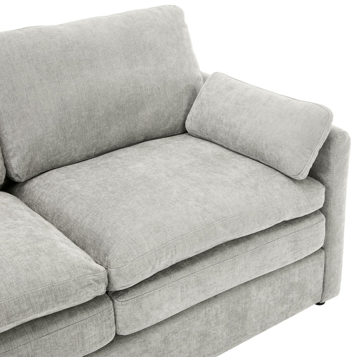 Cozy Upholstered 3 Seater Sofa With Double Cushion