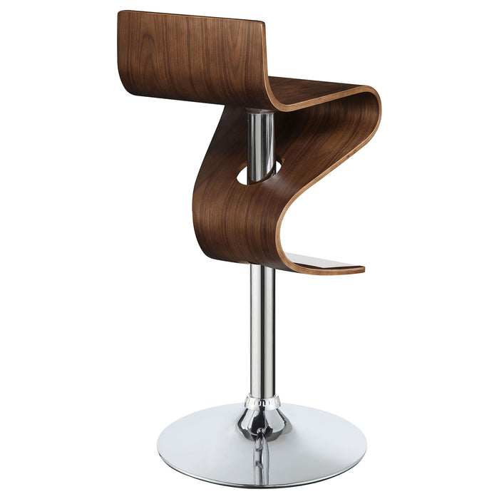S-Shaped Adjustable Bar Stool - Brown
