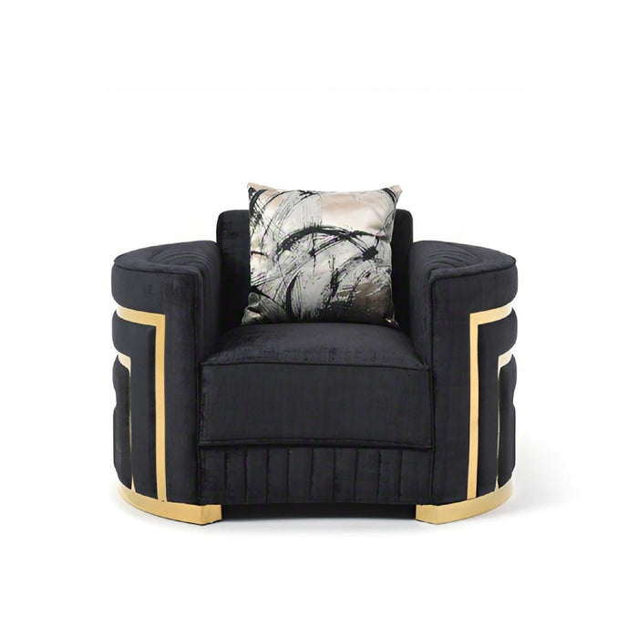Soledad - Chair Upholstered With Hued Accents - Black