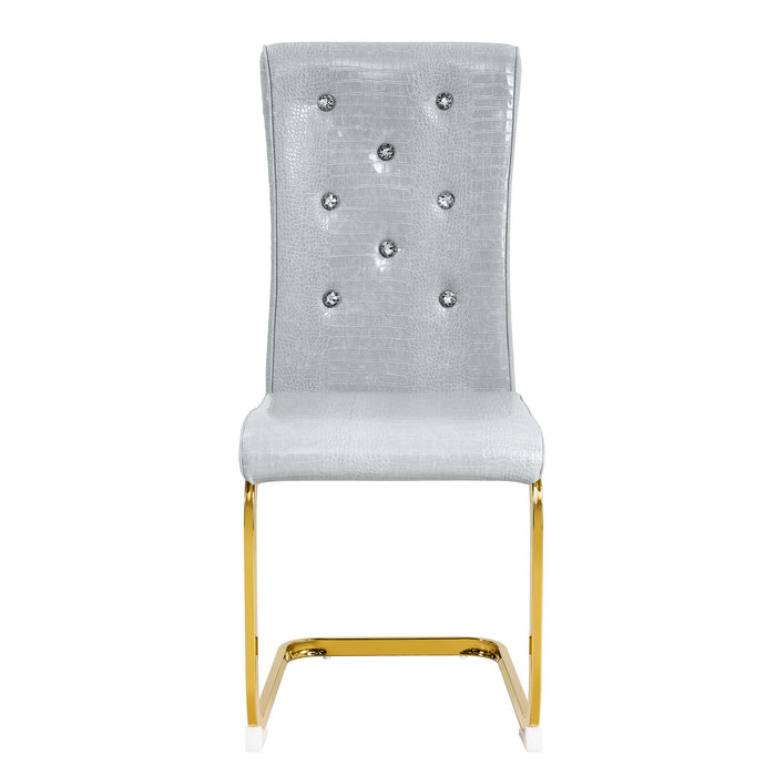 Elegant Design Alligator Skin Upholstered Dining Chairs