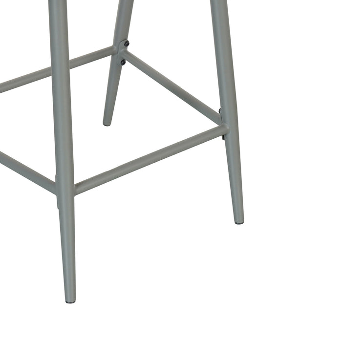 Outdoor 26" Counter Height Metal Frame Counter Stools With Scallop Shaped Backrest & Water Resistant Cushions