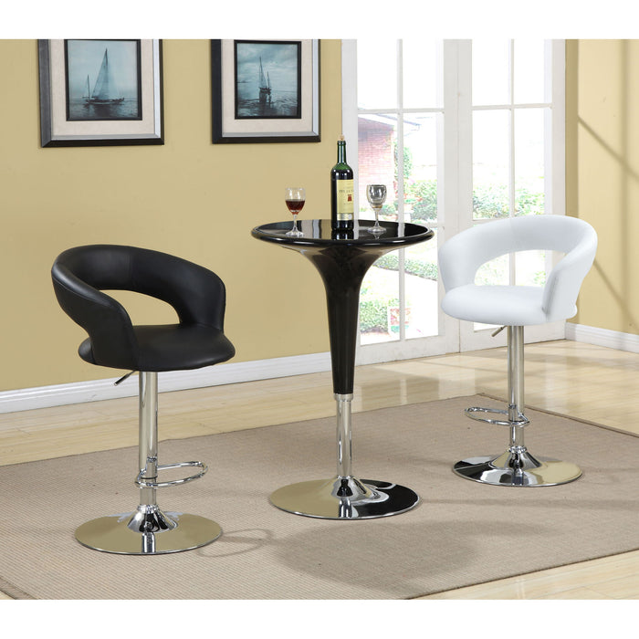 Bar Stool With Seat, 360 Degree Swivel, Height Adjustable Design - Black