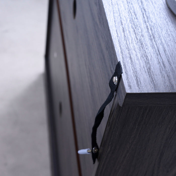 Elegant Sideboard With 2 Acrylic Mirrored Doors, Adjustable Shelf Storage