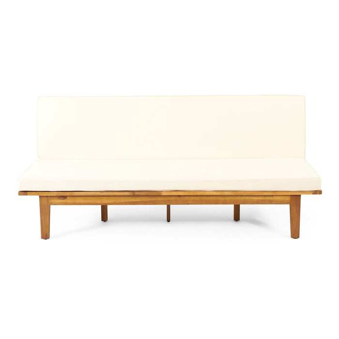 Outdoor Elegance Daybed With Convertible Design Cushion Frame - Beige