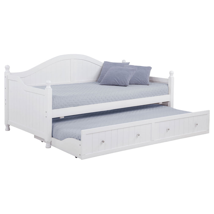 Twin Daybed With Trundle Storage Bed - White