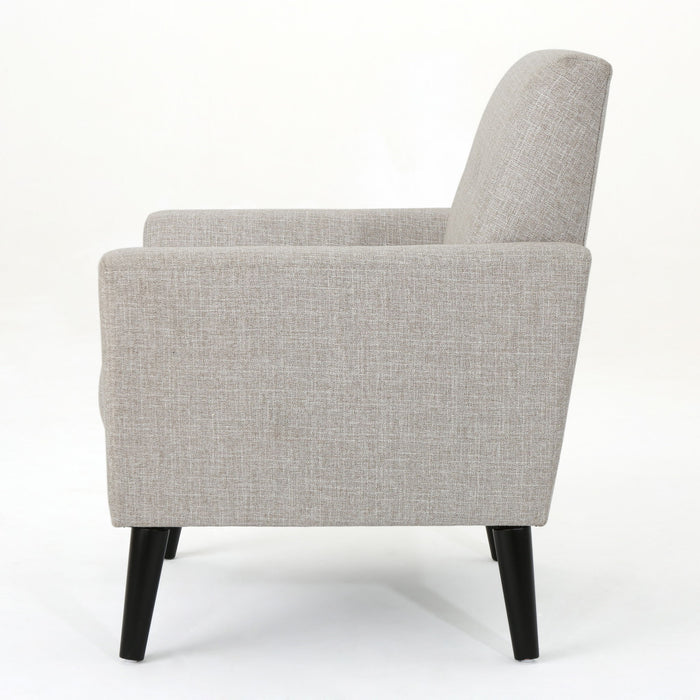 Contemporary Club Chair With Nailhead Trim Fabric And Birch Wood Legs