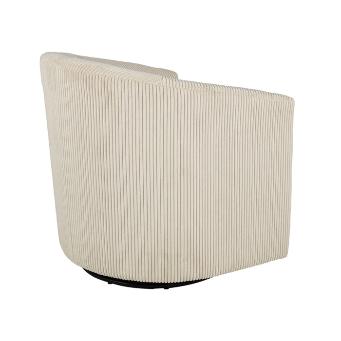 Swivel Accent Chair With U Backrest, Plush Cushion Living Room Furniture