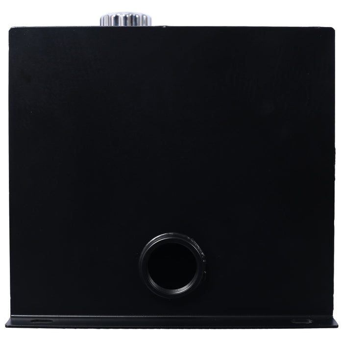 Heavy Duty Hydraulic Fluid Tank 10 Gal Steel Reservoir With Strainer, Gauge & Breather Cap For Tractors & Trucks - Black