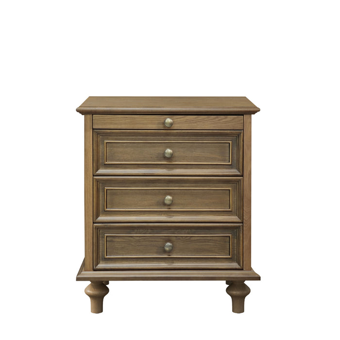 Nightstands With 4 Drawer, Storage End Table With Hidden Pull Out Shelf