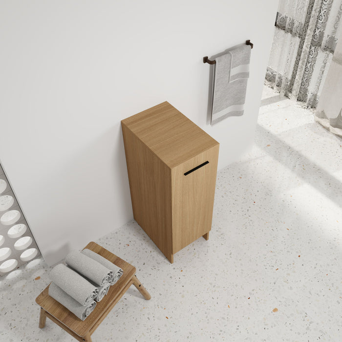 Slim Freestanding Bathroom Storage Cabinet - Light Oak