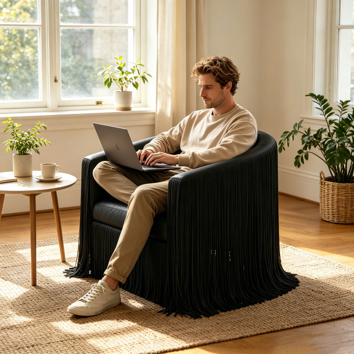 Isle - Swivel Chair With Fringe Accent