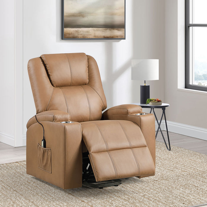 Macklin - Power Lift Massage Recliner With Heat And Dual Cupholders