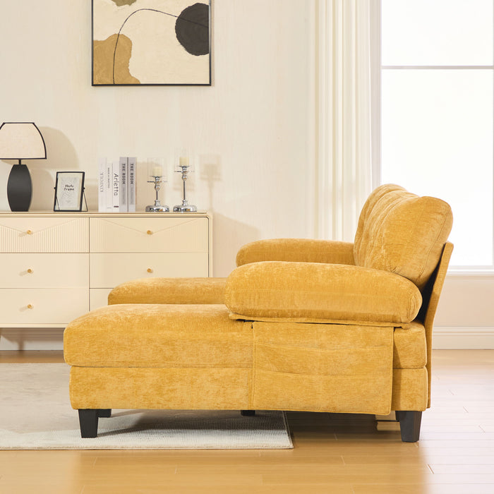 U-Shaped Sectional Sofa 103.5" Black Chenille Fabric Couch With Dual Chaise Lounges, Storage Pockets, Armrest Pillows