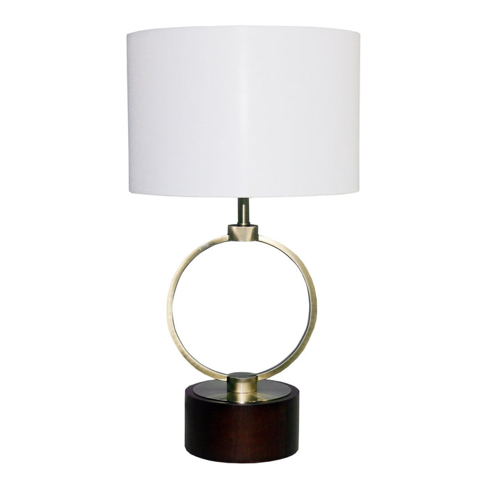 Bedroom Table Lamp With Circular Design - White