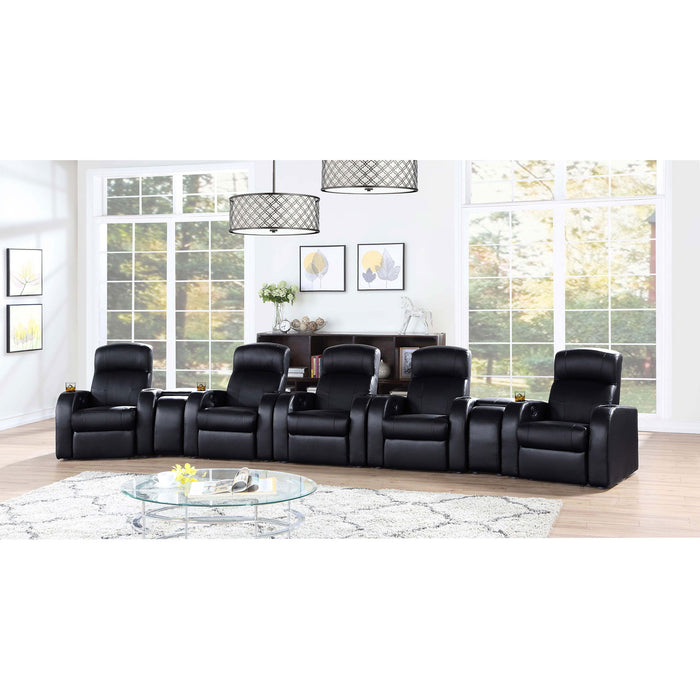 Upholstered Recliner With Cup Holder Comfort Lounge Chair - Black