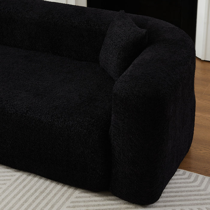 L - Shape Boneless Cloud Couch With 2 Throw Pillows For Living Room