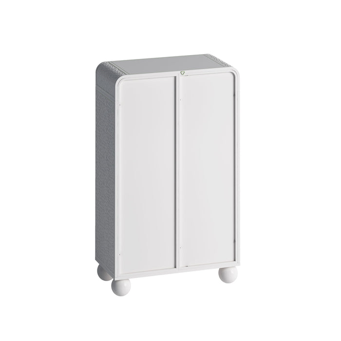 Storage Cabinet With Shelves And Glass Door, Freestanding Organizer For Bathroom - White