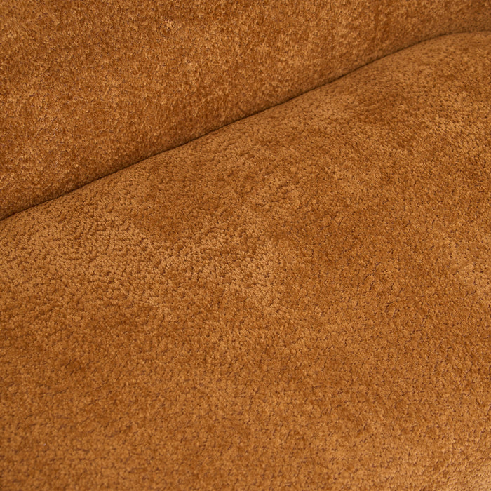 Chair Laid Back Loveseats, Curved Backrest With No Armrests - Caramel