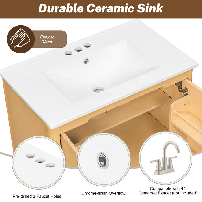 Softened Modern Bathroom Vanity With Sink
