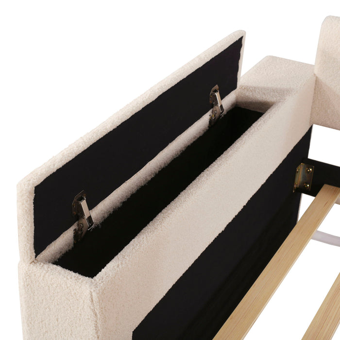 Upholstered Daybed With Storage Armrests, Trundle And Latest Integrated Bluetooth Audio System