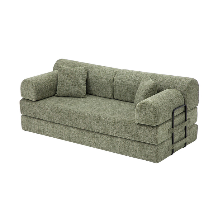 Modern 2 Tone Fabric Convertible Sleeper Sofa Bed