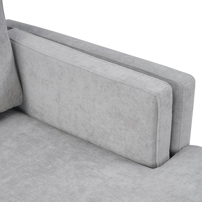 Chaise Lounge Sofa Bed With Dual Layer Armrests For Living Room