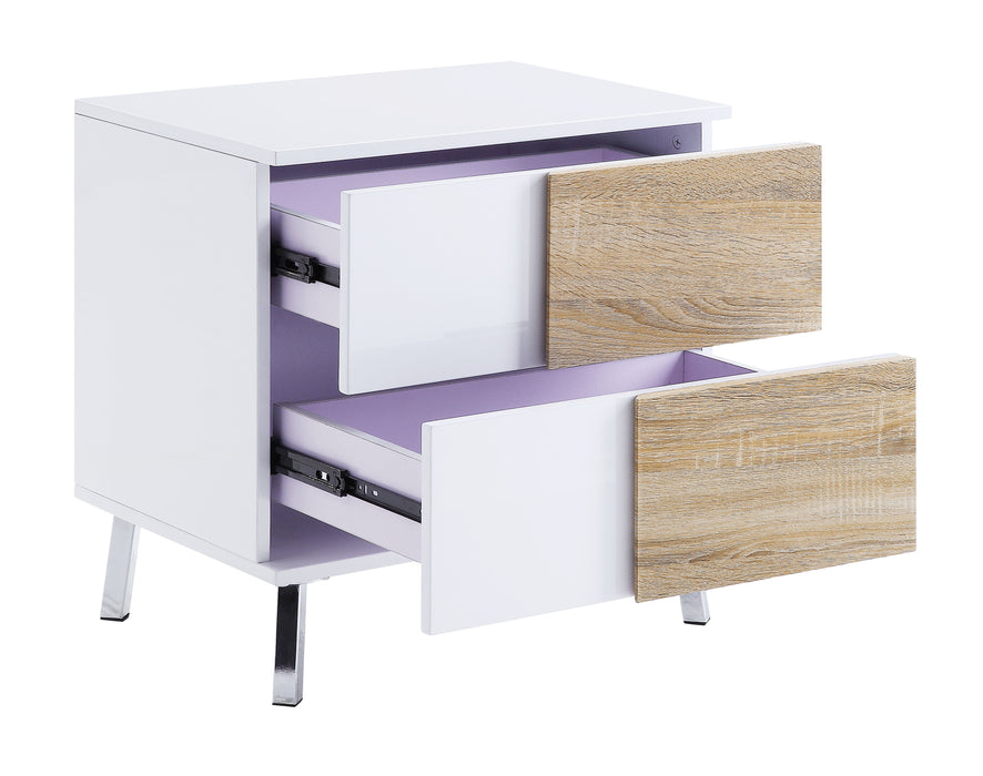 Verux - High Gloss End Table - White